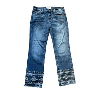 DRIFTWOOD Embroidered Colette Cropped Jeans 28